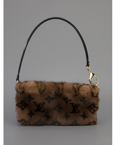 Louis Vuitton Mink Fur Shoulder Bag in Brown - Lyst