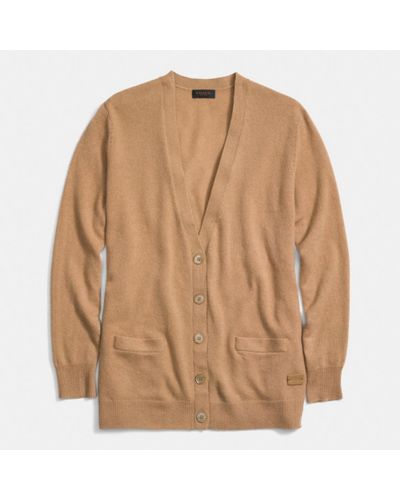 camel boyfriend cardigan