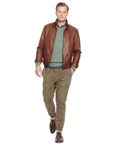 Polo Ralph Lauren Big And Tall Leather Barracuda Jacket in Brown for Men -  Lyst