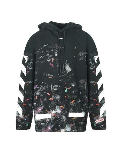 Off White c o Virgil Abloh Galaxy Brushed Black Oversized Hoodie