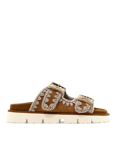 Mou New Bio Buckles Sandals Brown | Lyst