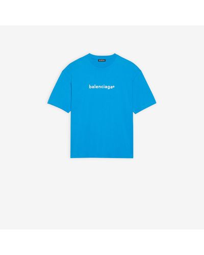 Balenciaga New Copyright Medium Fit T-shirt in Blue/White (Blue 