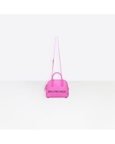 Balenciaga Leather Ville Xxs Top Handle Bag in Neon Pink (Pink) - Lyst