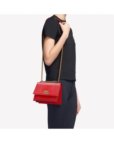 red chain bag