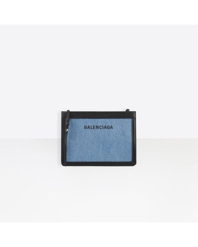 balenciaga navy pouch with strap