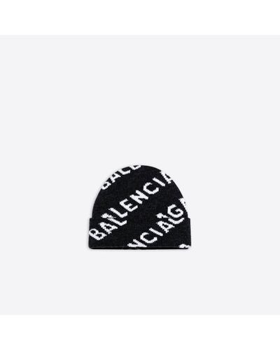 Balenciaga Wool Allover Logo Hat in 