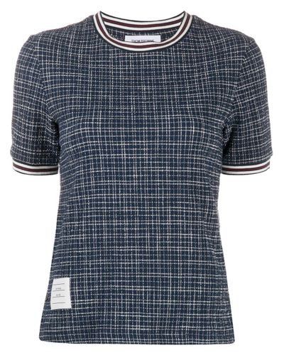 thom browne checked shirt