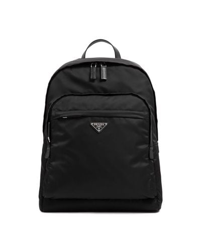 Prada Synthetic Re-nylon And Leather Backpack Bag in Black for Men - Lyst