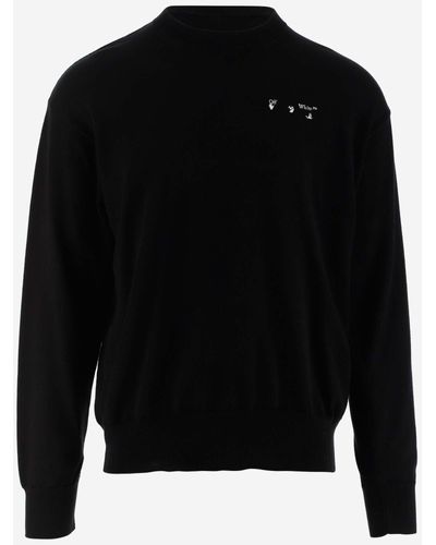 Off-White c/o Virgil Abloh Cotton Sweaters in Black for Men - Lyst