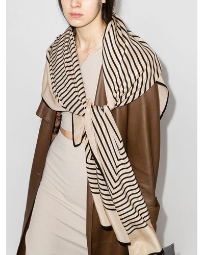 Totême - Striped silk-faille scarf