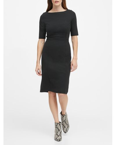 Ponte Boat-neck Sheath Dress 