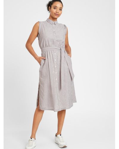banana republic linen shirt dress