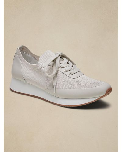 Banana Republic Recycled Knit Sneaker in White | Lyst