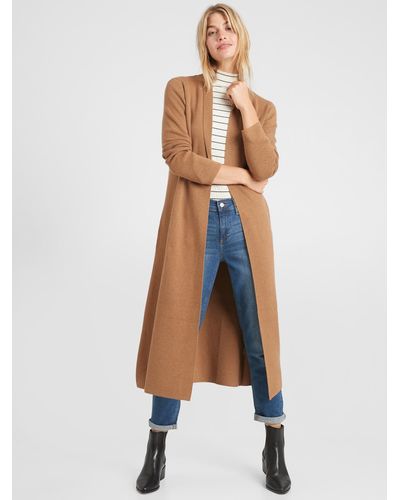 Structured Sweater Coat in Camel 