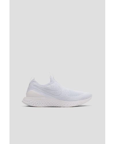 nike epic phantom react flyknit triple white