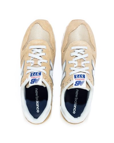 New Balance 373 Nude Suede Trainers in 