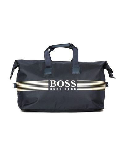 BOSS by HUGO BOSS Pixel Logo Holdall Navy Bag in Blue for Men - Lyst