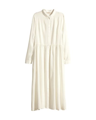 H☀M Long Shirt Dress in White | Lyst