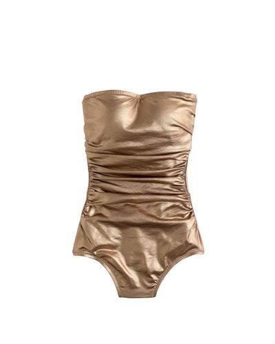 J.Crew Metallic Gold Bandeau One-piece Swimsuit