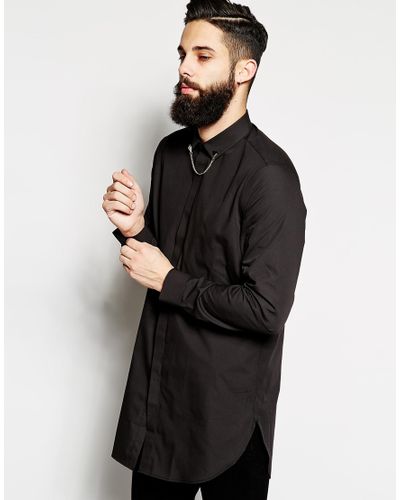 chain collar shirt mens