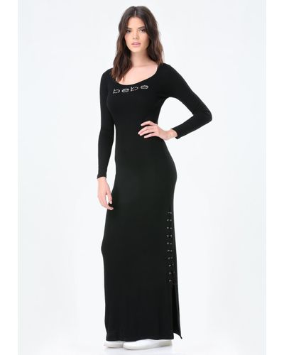 bebe logo maxi dress