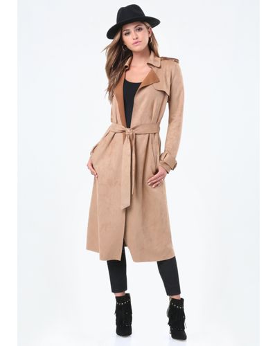 faux suede long coat