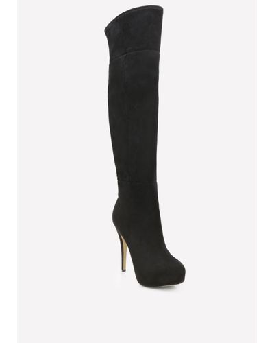 Bebe Rihanna Over Knee Boots In Black Lyst