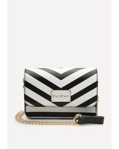 Bebe Kiki Chevron Crossbody Bag In Black White Black Lyst