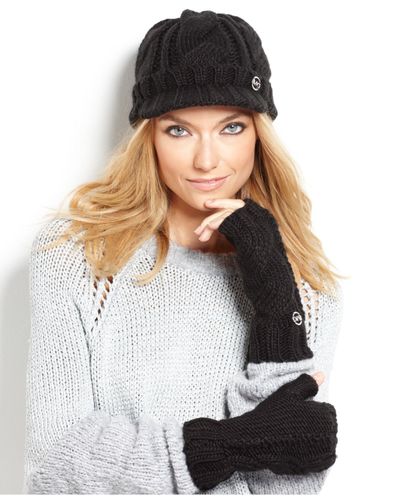 Michael kors pointelle cable-knit peak hat Clearance