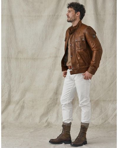 Belstaff Gangster 2.0 Leather Jacket in Cognac (Brown) for Men - Lyst