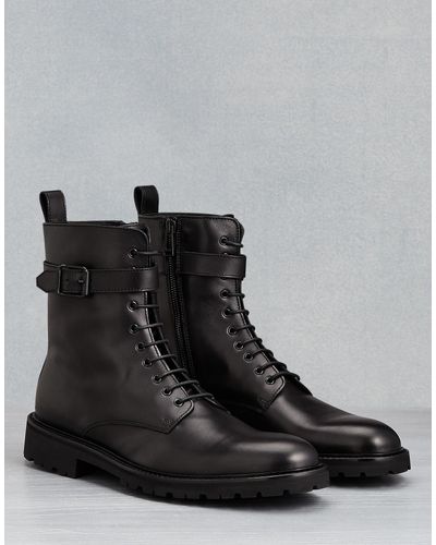 Belstaff Leather Paddington Boots in Black for Men - Lyst