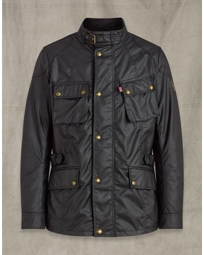 Belstaff Crosby Waxed Cotton Jacket in Black for Men - Lyst