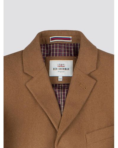 ben sherman camel coat
