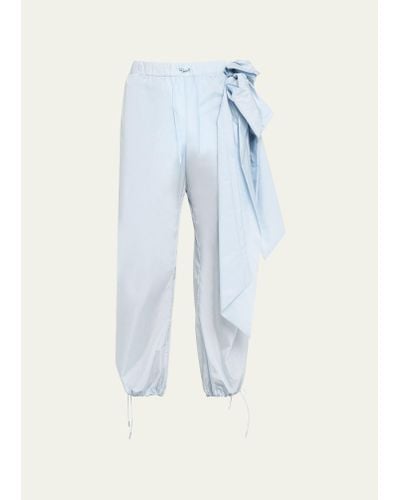 Simone Rocha Tech Nylon Track Pants With Pressed Rose - Blue