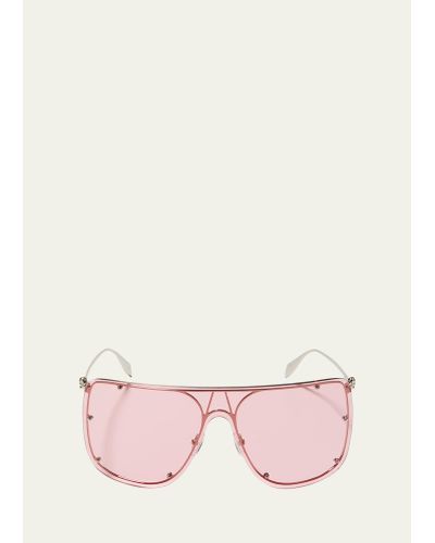 Alexander McQueen Studded Skull Shield Sunglasses - Pink