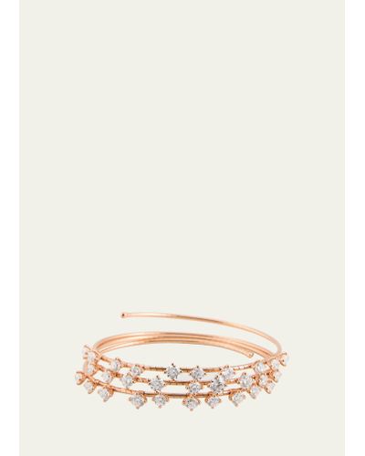 Mattia Cielo 18k Rose Gold 3-row Pave Diamond Wrap Bracelet - Natural