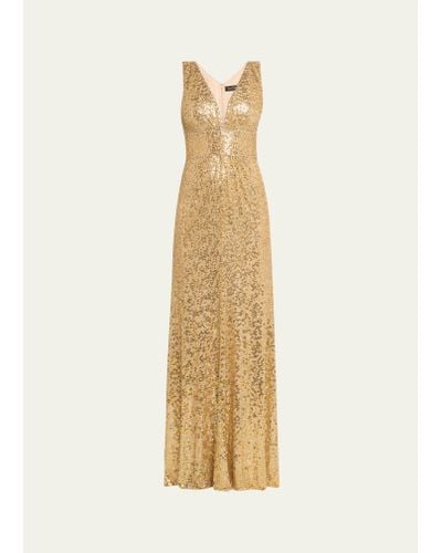 Jenny Packham Cygnet Sequined Crystal Gown - Natural