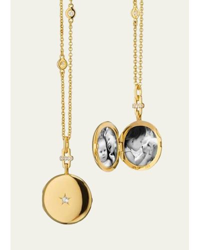 Monica Rich Kosann Twinkle Star 18k Gold And Diamond Locket Necklace - White