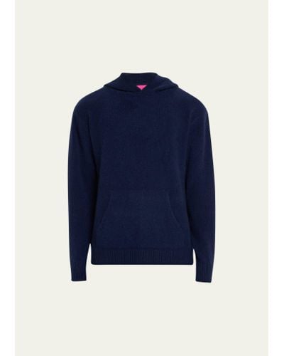 The Elder Statesman Relaxed Cashmere Hoodie - Blue