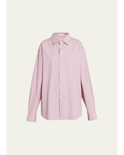 The Row Attica Oversized Button Down Shirt - Pink