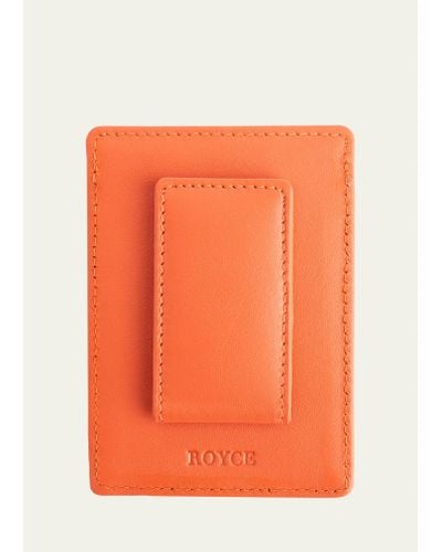 ROYCE New York Magnetic Money Clip Wallet - Orange