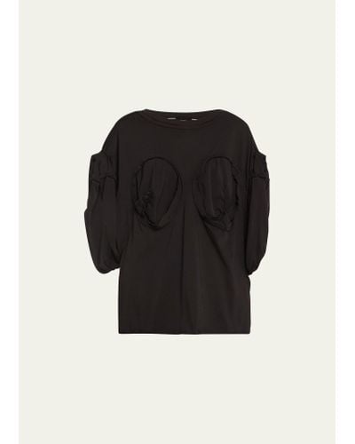 Marc Jacobs Jersey Twisted Cup Top - Black