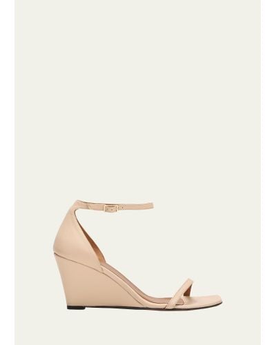 Atp Atelier Morcone Leather Wedge Ankle-strap Sandals - Natural