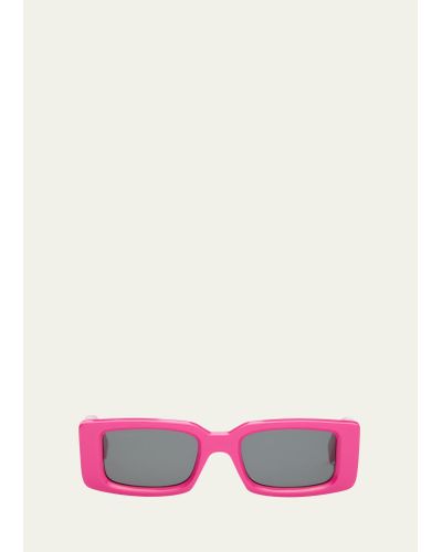 Off-White c/o Virgil Abloh Arthur Acetate Rectangle Sunglasses - Pink