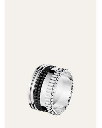 Boucheron Quatre Large Ring In White Gold With Black Pvd