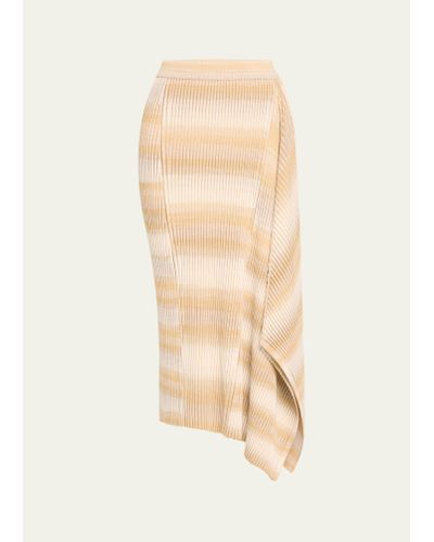 Jonathan Simkhai Caelan Asymmetric Stripe Knit Midi Skirt - Natural