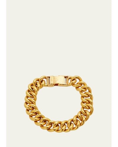 Gurhan Hammered 24k Yellow Gold Cuban Chain Bracelet - Metallic