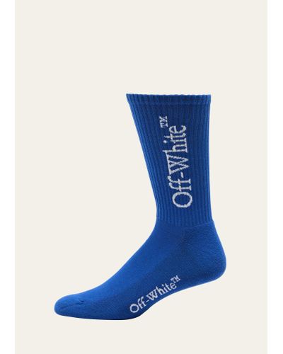 Off-White c/o Virgil Abloh Bookish Logo Crew Socks - Blue