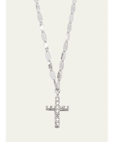 Lana Jewelry 14k Flawless Mini Cross Pendant Necklace - Natural