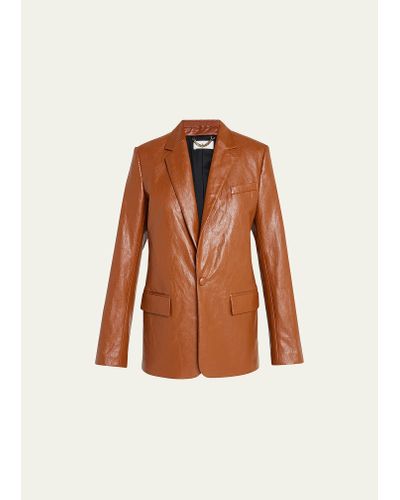 A.L.C. Dakota Faux Leather Jacket - Brown